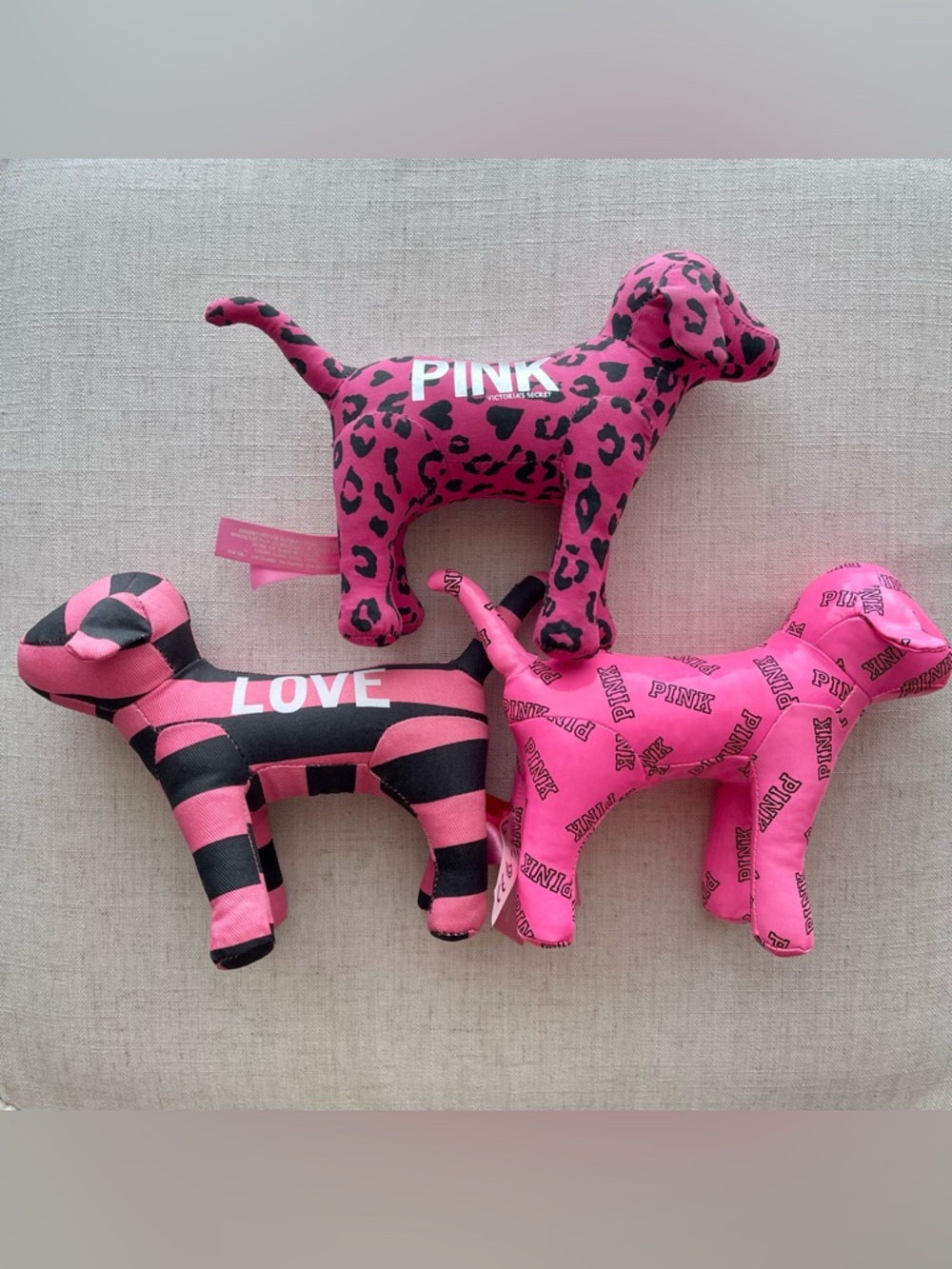 Lot of 3 Victoria's Secret PINK Plush Dogs Rare 2010s Styles